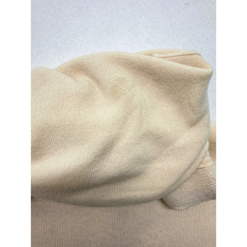 Donna Karan Collection Beige 100% Cashmere Sleeveless Turtleneck Sweater M